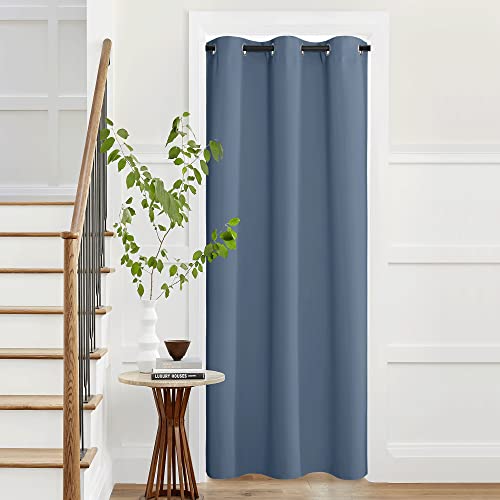 NICETOWN Sliding Room Divider Curtain, 42x95 Inch Privacy Panel, Stone Blue