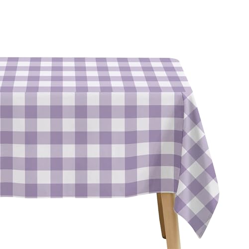 Light Purple Gingham Tablecloth Set - 3 Pack, 55 x 86 in