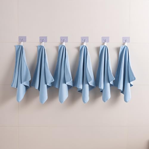 Vnoss Microfiber Glass Cleaning Cloths, 12x16 Inch, 8 Pack - Blue