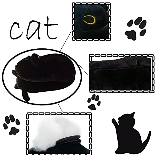 Black Cat Plush Pillow - 19.6-inch Soft Stuffed Animal Body Pillow