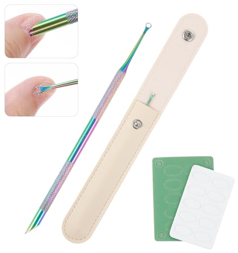 Dual Ended Loop Cuticle Pusher & Scraper Tool with Nail Files & Bag