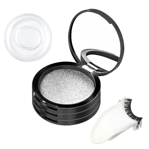 Black 3-Layer Round Eyelash Storage Case with Mirror & Lash Clips