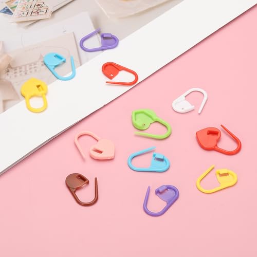 PATIKIL 200Pcs Plastic Crochet Stitch Markers White Locking Pins