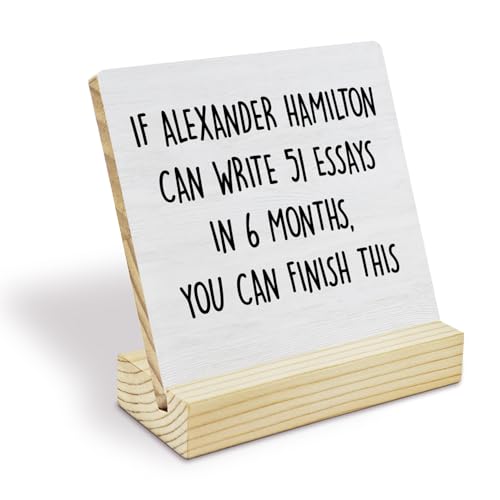 Inspirational Wooden Desk Plaque Sign - 4x4 Inch Motivational Gift