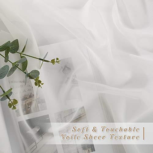NICETOWN 120-Inch Beige Sheer Curtains - Grommet Window Panels, 2 Pack