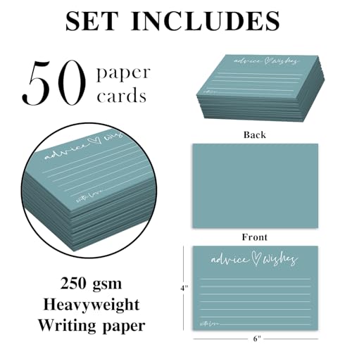 50 Minimalist Advice Cards for Weddings & Celebrations - Blue