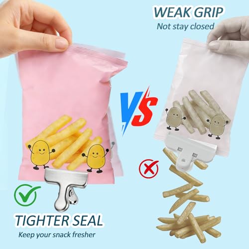12cm Stainless Steel Bag Clips - 8 Pack Heavy Duty Silver Chip Clamps