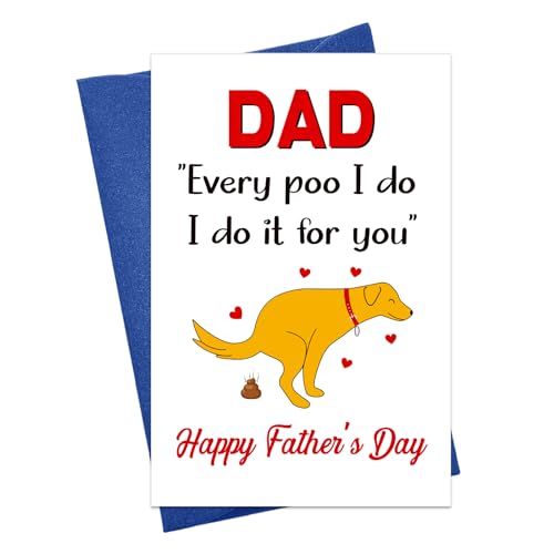 Funny Father's Day Card for Dog Dads - Hilarious Gift with Envelope