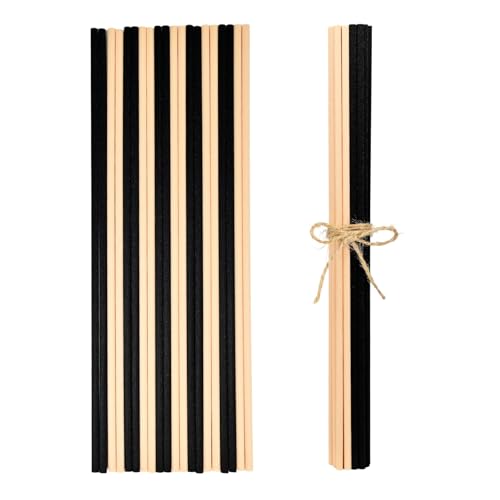 20 Pcs Reed Diffuser Replacement Sticks - 10 Black & 10 Natural