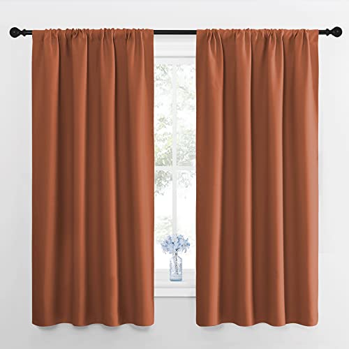 NICETOWN Burnt Orange Blackout Curtains for Camper Windows, 34" x 36" (Set of 2)