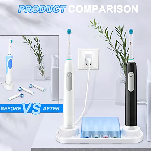 Electric Toothbrush Holder for Braun Oral-B with Charger & Brush Head Storage