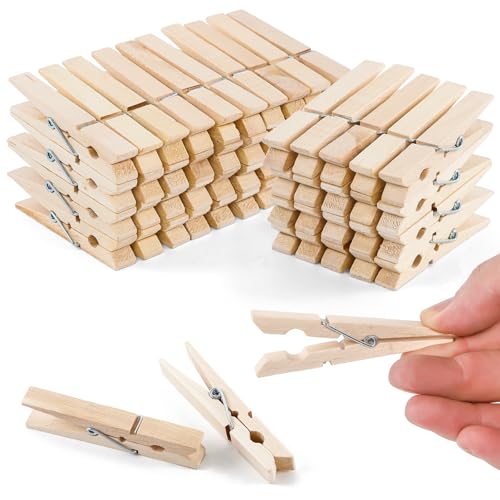 30 PCS Heavy Duty Wooden Clothespins - 2.9 Inch Rust Resistant Clips