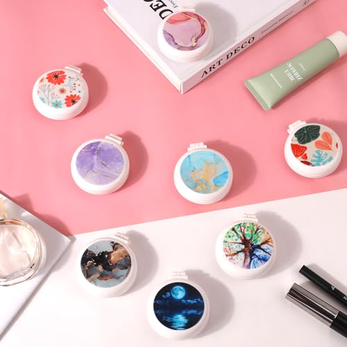 Mengduxd Mini Folding Hairbrush with Mirror Portable Pocket Comb