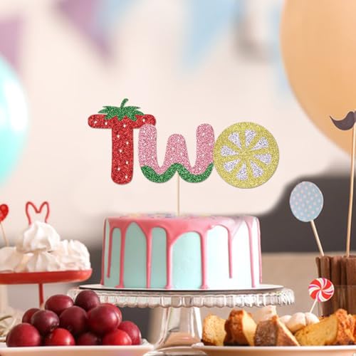 Kaoenla Glitter Fruit Cake Topper for Baby Showers & Birthdays