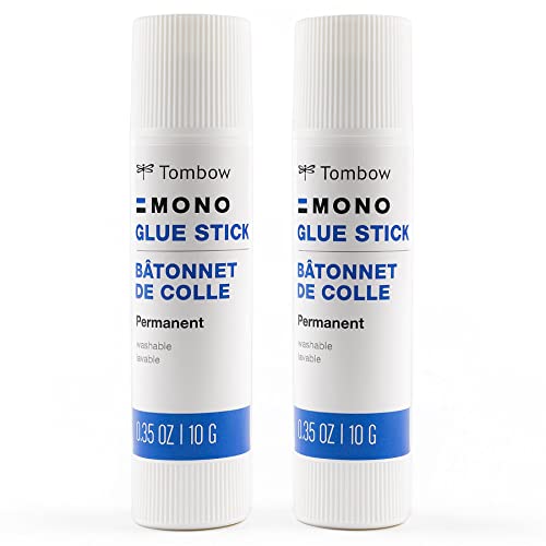Tombow Mono Glue Sticks 2-Pack | Strong, Washable Adhesive
