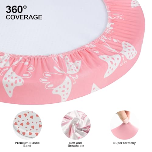 IOCCLH 4-Pack Fitted Bassinet Sheets, Soft Microfiber for Halo & More, Pink