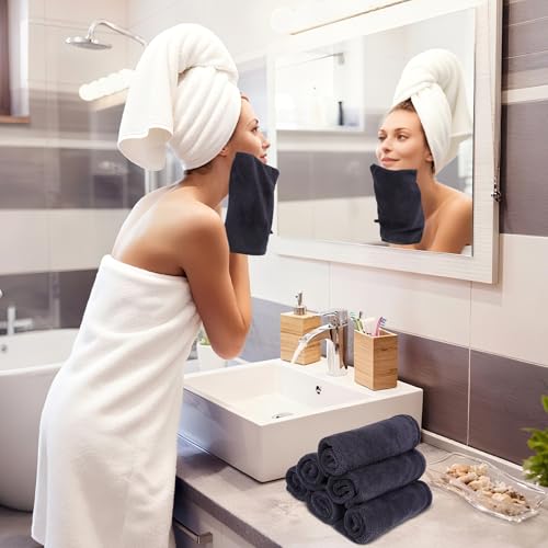 PHOGARY 6 Pack Microfiber Shower Gloves & Makeup Remover Mitts