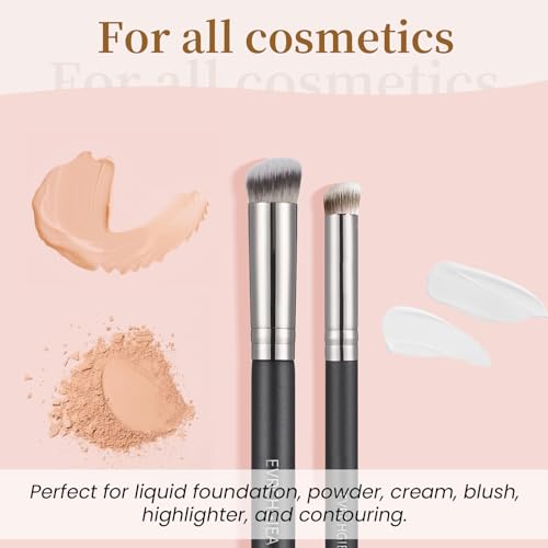 Angled Flat Concealer Brush Set 2Pcs Dense Under Eye Contour Brush