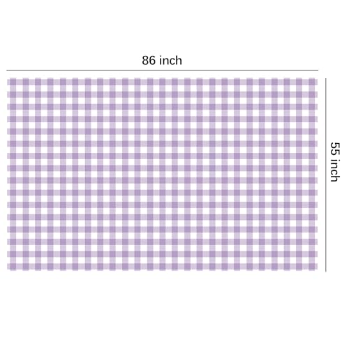 Light Purple Gingham Tablecloth Set - 3 Pack, 55 x 86 in