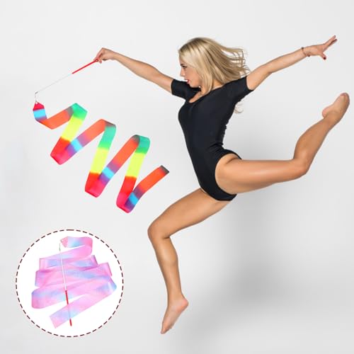 2 Pcs Sparkling Dance Ribbons for Kids - Gymnastics Training Set