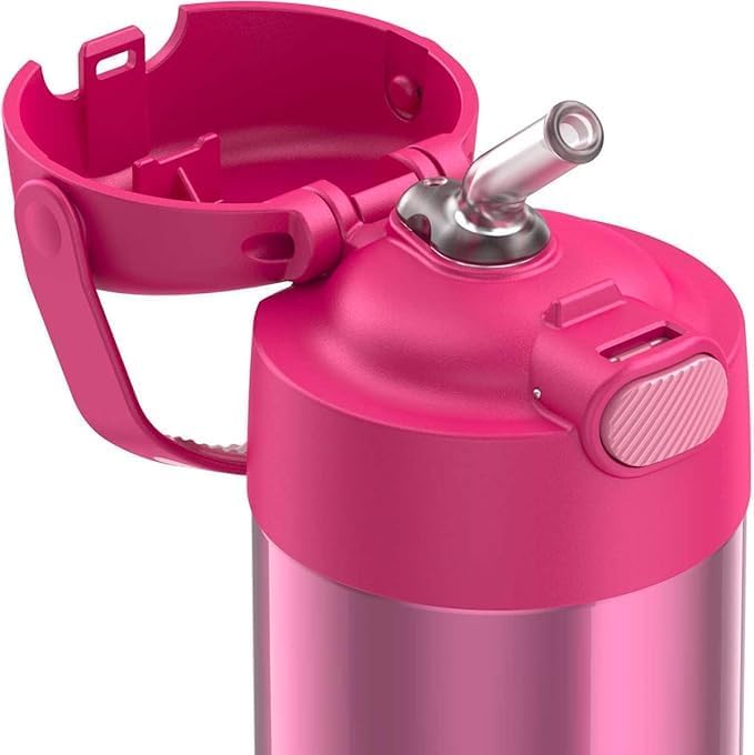 THERMOS FUNTAINER Water Bottle - 12 Ounce Kids Stainless Steel Vacuum Insulated - Pink