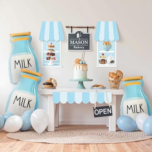 Large Milk Bottle Balloons - Baby Shower & Birthday Party Decor (3 Pack)