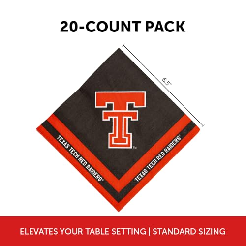 Texas Tech University Disposable Napkins - 20 Count 2-Ply 13" Square