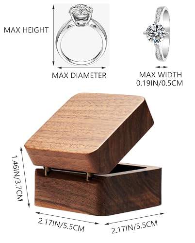Personalized Square Wooden Ring Box for Weddings & Proposals
