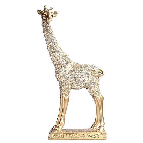10-Inch Baby Giraffe Figurine Gift Set in Gold Finish - Home & Office Decor