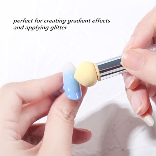 SQULIGT Resin Nail Art Palette and Ombre Sponge Brush Set with Replacement Heads