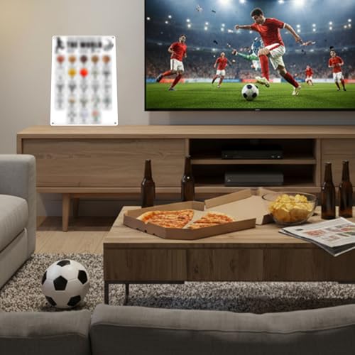 Soccer Championship Metal Poster - Evolution of World Cup Art (12x8 in)