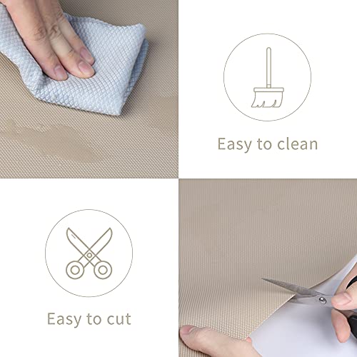 HooTown Khaki Kitchen Shelf Liner - Non-Adhesive 11.8" x 59"