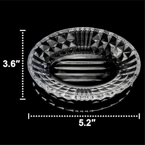 Iyulania Clear Glass Soap Dish, Oval Decorative Bar Soap Holder