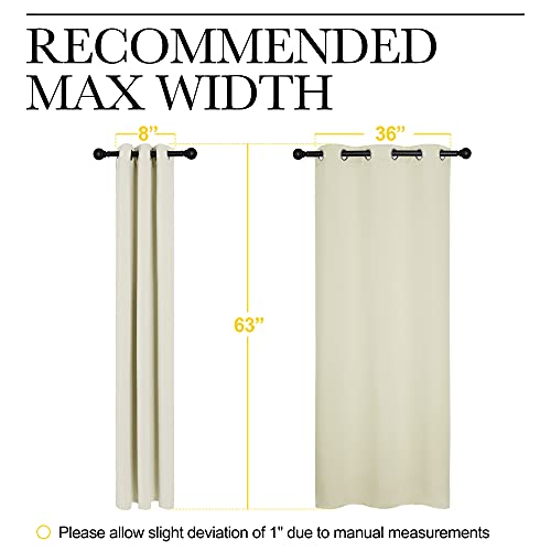 NICETOWN Beige Blackout Curtains - 42" W x 63" L Room Darkening Drapes (2 Panels)