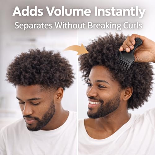 G.B.S Wide Tooth Afro Pick Comb for Curly and Coily Hair (3-Pack)