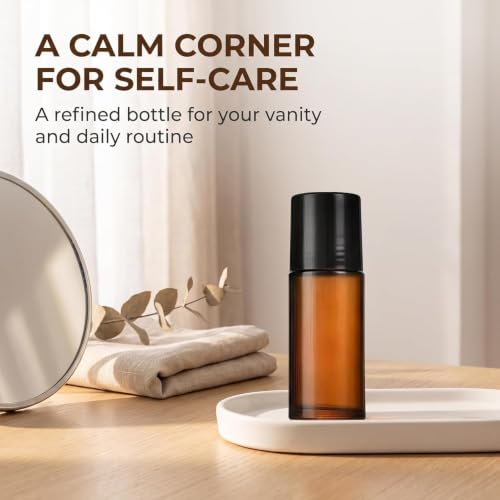 30ml Brown Glass Essential Oil Roller Bottles 2 Pcs Refillable