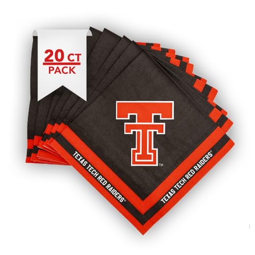 Texas Tech University Disposable Napkins - 20 Count 2-Ply 13" Square