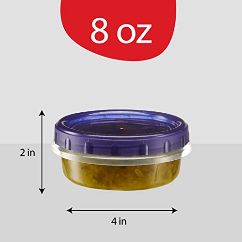 PLASTICPRO 6 Pack 8 oz Twist Cap Food Storage Containers - BPA Free, Microwave & Freezer Safe