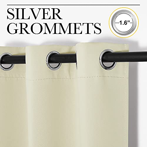 NICETOWN Blackout Curtain Panel - 34 x 84 Inch, Beige, Grommet