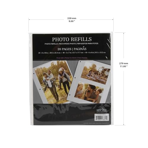 8" x 10" Magnetic Photo Album Page Refills, 20 pages