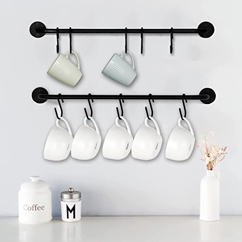 RETOONGKING Wall Mounted Coffee Mug Holder with 5 Removable Hooks - Space-Saving Kitchen & Home Organizer (1pc)