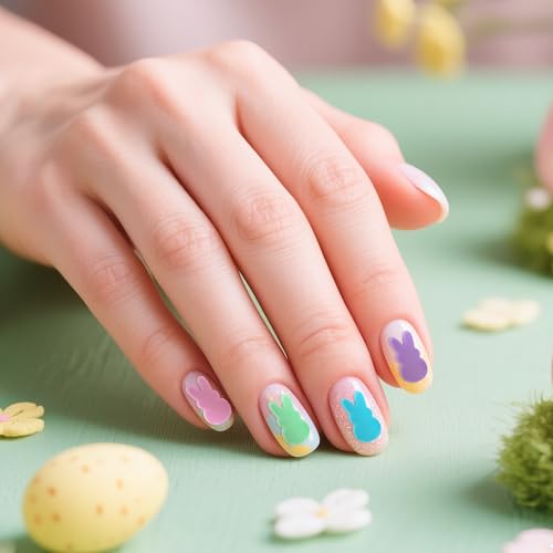BkeeCten 240 Pcs Easter Bunny Polymer Clay Charms Pastel Macaron Colors