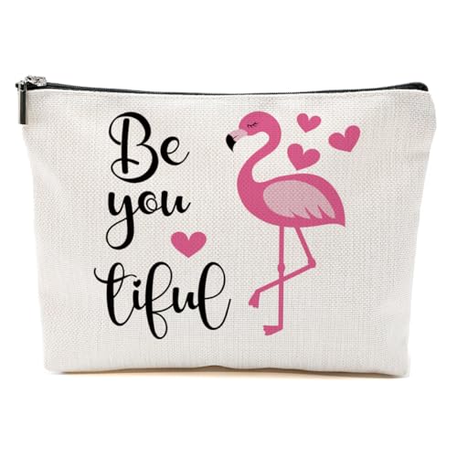 Pink Flamingo Makeup Bag Large Capacity Travel Cosmetic Toiletry Pouch