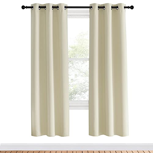 NICETOWN Beige Room Darkening Curtains - 34x70 Inch, Energy Saving