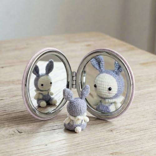 WINDAWNKE Mini Round Folding Compact Mirror Travel Pocket Makeup Mirror