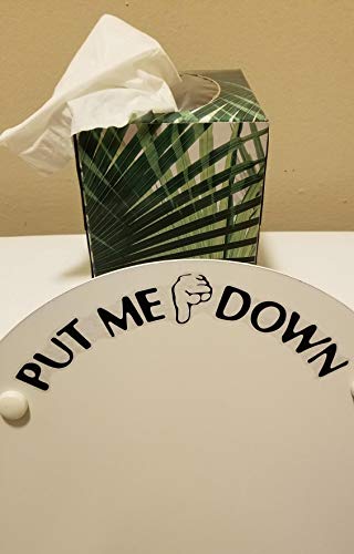 Honbay Toilet Seat Decals - Funny 'Put Me Down' Reminder Stickers, 4 Sets