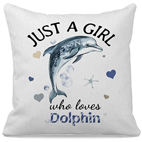 Dolphin Throw Pillow Cover 18x18 Soft Corduroy Decorative Cushion Case