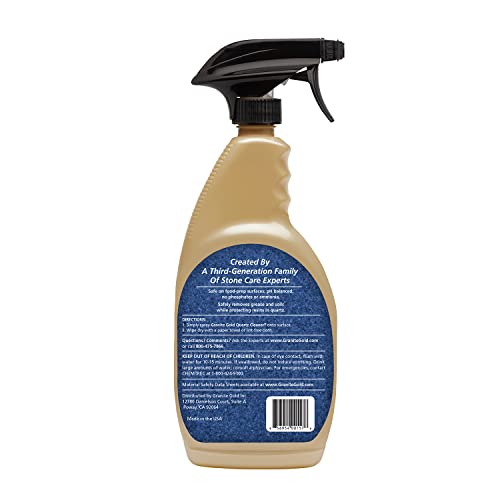 Granite Gold Quartz Countertop Cleaner | 24 oz Streak-Free Spray