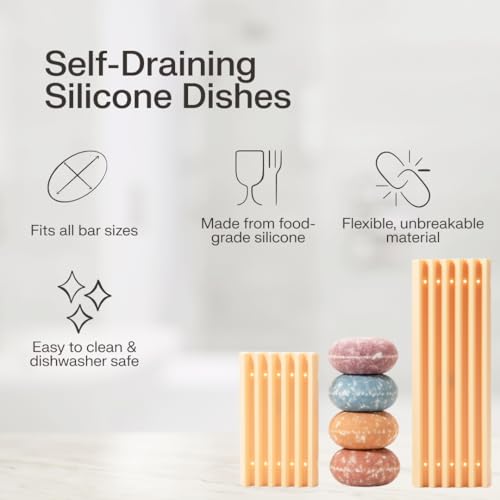 The Earthling Co. 4.75-Inch Silicone Self-Draining Soap Dish - Prevent Mushy Bars