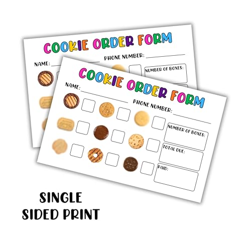 Scout Cookie Order Forms 50 Pack 5.5 x 8.5 Inch Paper Supplies